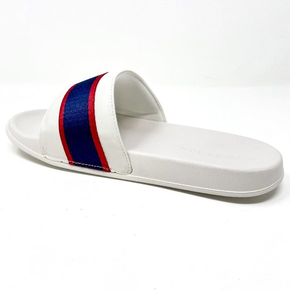 STNDRD Standard Los Angeles Monaco Tan Blue Red Mens Slide Sandals - Picture 3 of 5